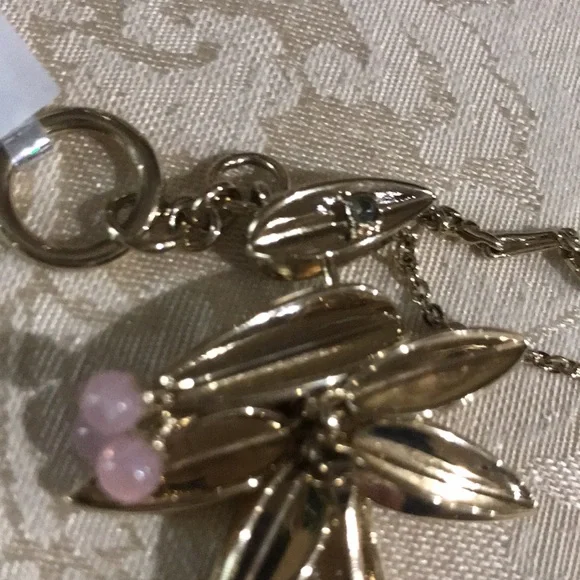 Large Christian Dior Crystal Pink & Black Stone Pendant - Picture 10 of 12